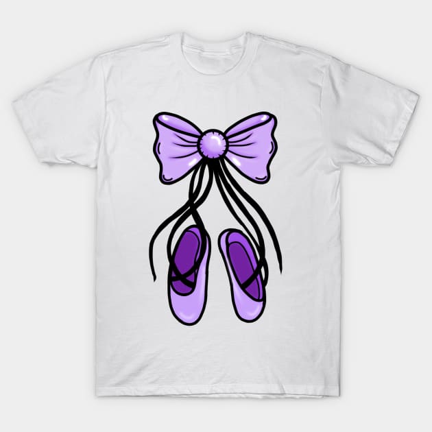 Purple Ballerina Ballet Dance Shoes T-Shirt by ROLLIE MC SCROLLIE